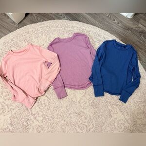 Hanna Andersson Pink, Purple, and Blue Long Sleeve Tees
